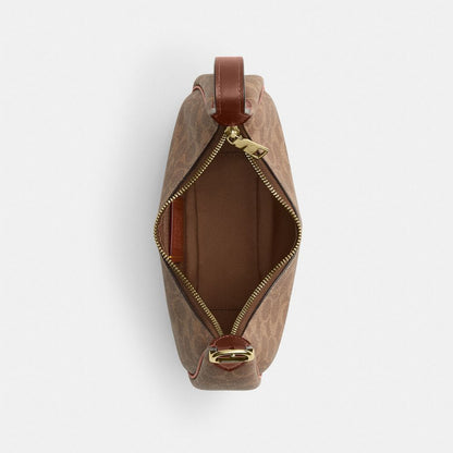 Coach Emily Shoulder Bag In Signature Canvas Gold Tan Brown