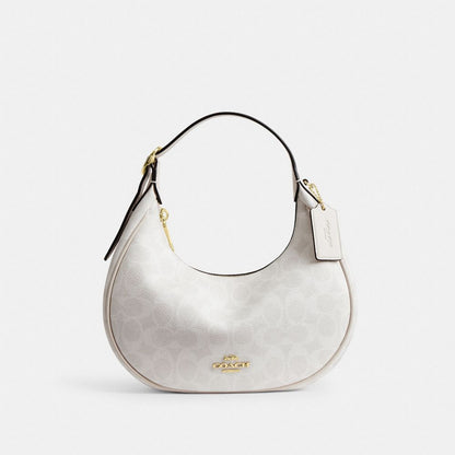 Coach Emily Shoulder Bag In Signature Canvas Gold White Chalk