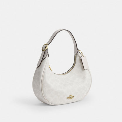 Coach Emily Shoulder Bag In Signature Canvas Gold White Chalk