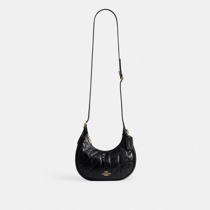 Coach Emily Shoulder Bag With Quilting Gold Black