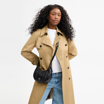 Coach Emily Shoulder Bag With Quilting Gold Black