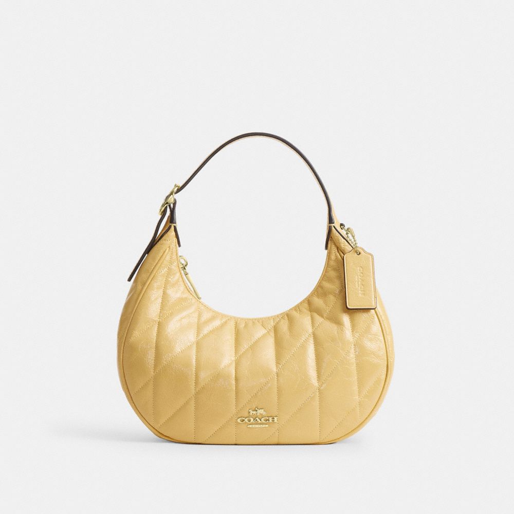 Coach Emily Shoulder Bag With Quilting Gold Soft Yellow