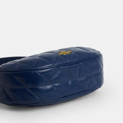 Coach Emily Shoulder Bag With Quilting Gold Deep Blue