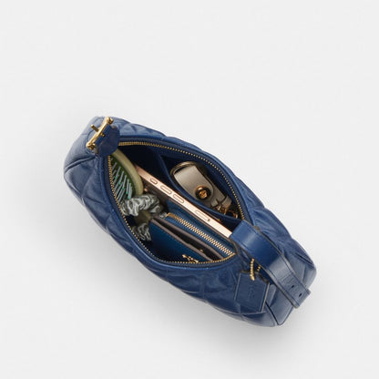 Coach Emily Shoulder Bag With Quilting Gold Deep Blue