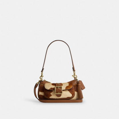 Coach Ashton Mini Shoulder Bag In Haircalf With Cow Print Gold Cow Multi