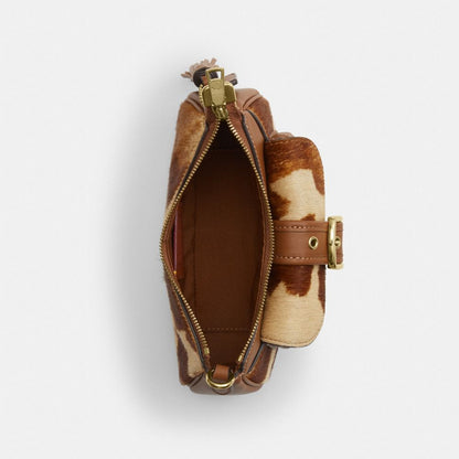 Coach Ashton Mini Shoulder Bag In Haircalf With Cow Print Gold Cow Multi