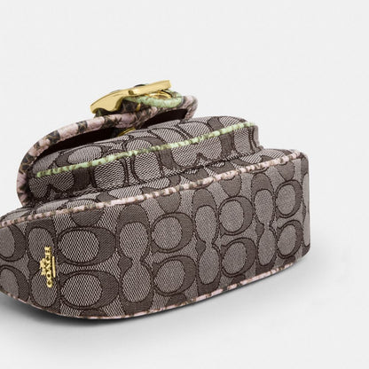 Coach Ashton Mini Shoulder Bag In Signature Jacquard Gold Oak Multi