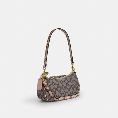 Coach Ashton Mini Shoulder Bag In Signature Jacquard Gold Oak Multi