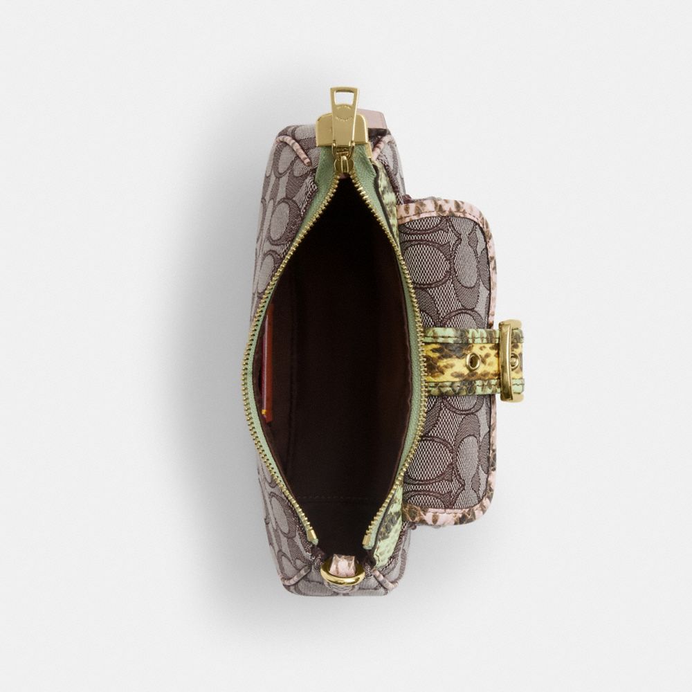 Coach Ashton Mini Shoulder Bag In Signature Jacquard Gold Oak Multi