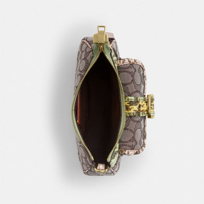Coach Ashton Mini Shoulder Bag In Signature Jacquard Gold Oak Multi
