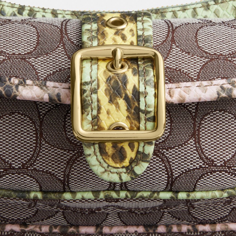 Coach Ashton Mini Shoulder Bag In Signature Jacquard Gold Oak Multi