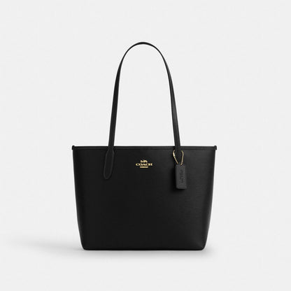 Coach Medium City Tote Bag Gold Black