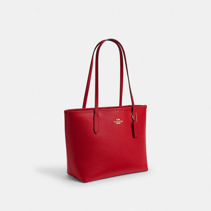 Coach Medium City Tote Bag Gold Bright Cardinal
