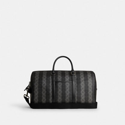 Coach Venturer Bag In Signature Canvas With Stripes Gunmetal Black Grey