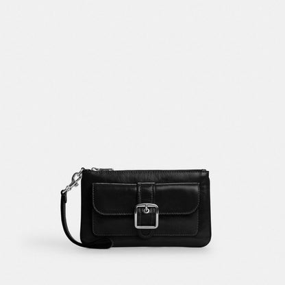 Coach Ashton Wristlet Silver Black