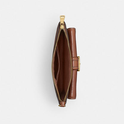 Coach Ashton Wristlet With Striped Patchwork Gold Redwood Multi