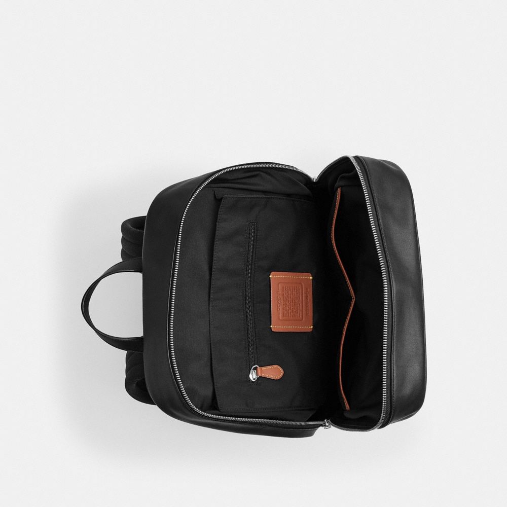 Coach Aiden Backpack In Signature Canvas Silver Black Signature