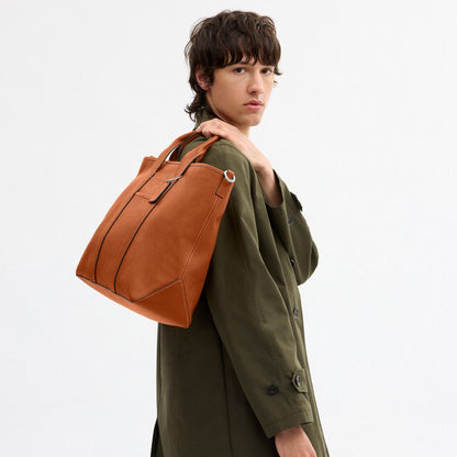 Coach Grayson Tote Bag Silver Amber Brown