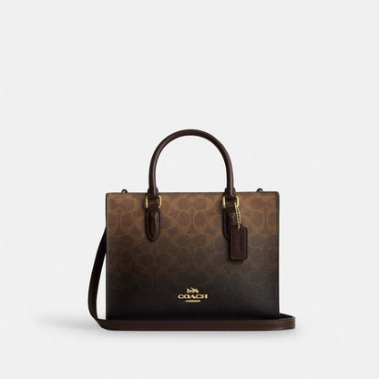 Coach Maggie Small Tote Bag In Ombre Signature Canvas Gold Brown