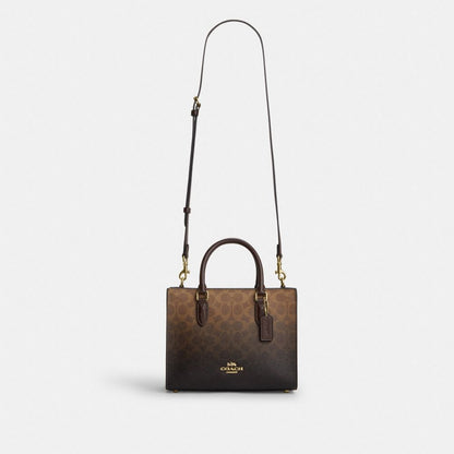 Coach Maggie Small Tote Bag In Ombre Signature Canvas Gold Brown