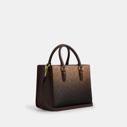 Coach Maggie Small Tote Bag In Ombre Signature Canvas Gold Brown