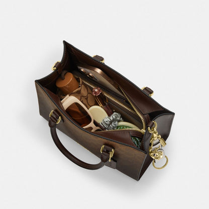 Coach Maggie Small Tote Bag In Ombre Signature Canvas Gold Brown