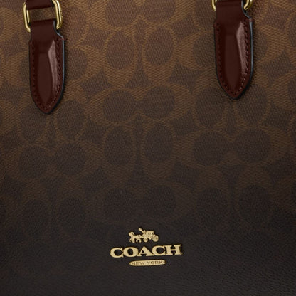 Coach Maggie Small Tote Bag In Ombre Signature Canvas Gold Brown