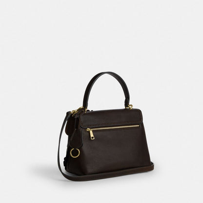 Coach Emory Top Handle Bag With Floral Applique Gold Maple