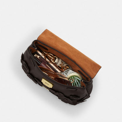 Coach Emory Top Handle Bag With Floral Applique Gold Maple