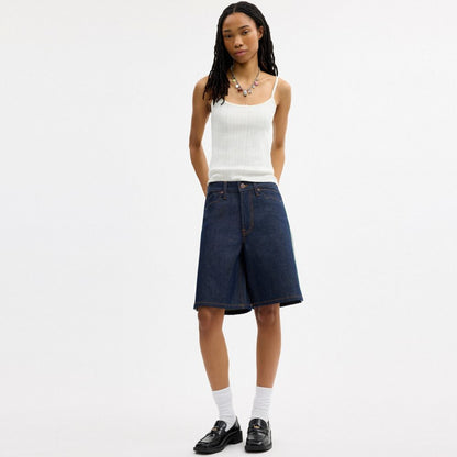 Coach Coach | Brain Dead Denim Skater Shorts In Recycled Cotton Dark Blue