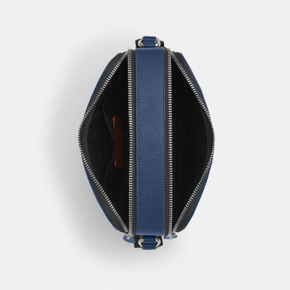 Coach Graham Crossbody Bag With Car Print Silver Deep Blue Multi