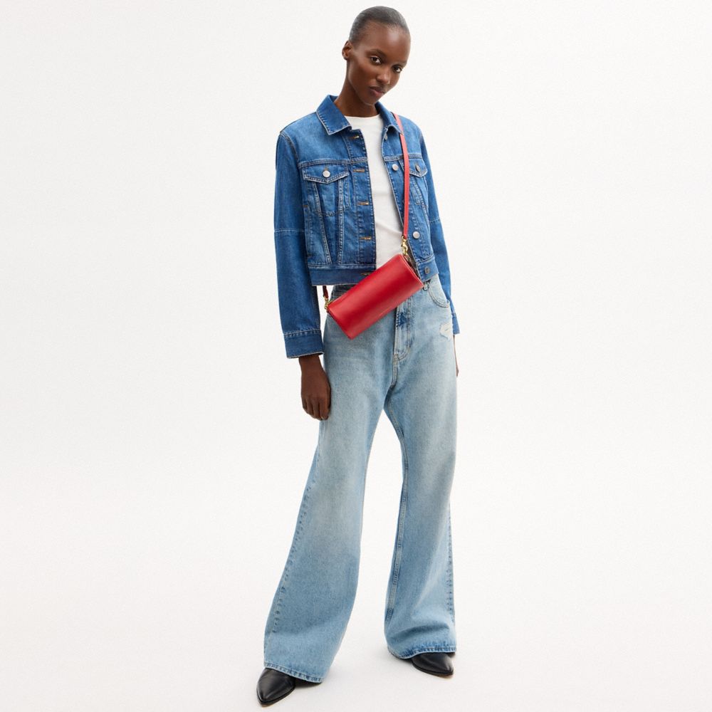 Coach Barrel Bag Brass/Scarlet