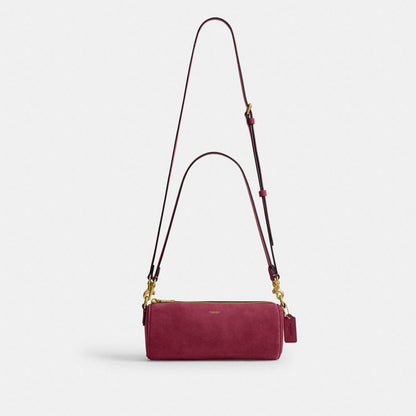 Coach Barrel Bag Brass Dark Fuchsia