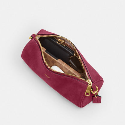 Coach Barrel Bag Brass Dark Fuchsia