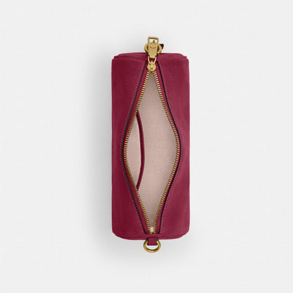 Coach Barrel Bag Brass Dark Fuchsia