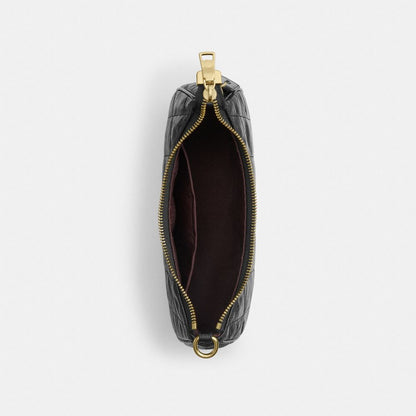 Coach Teri Shoulder Bag With Quilting Gold Black
