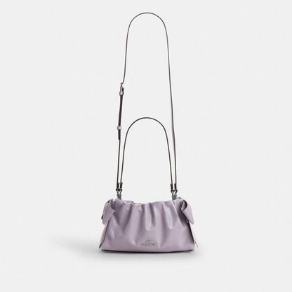 Coach Faye Shoulder Bag With Bows Silver Light Amethyst