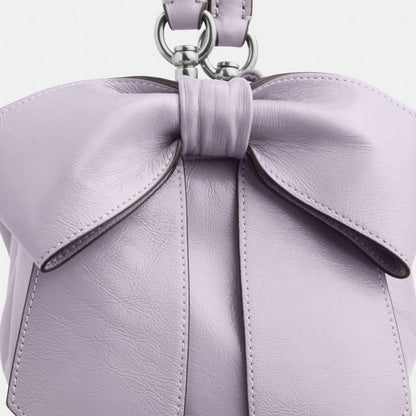 Coach Faye Shoulder Bag With Bows Silver Light Amethyst