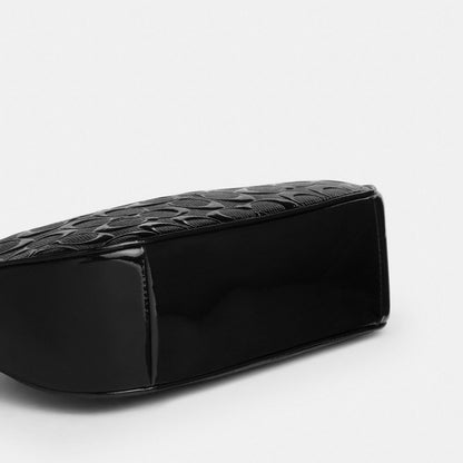 Coach Teri Shoulder Bag In Signature Leather With Heart Charm Silver