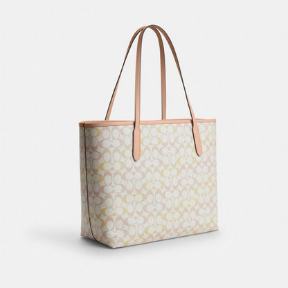 Coach City Tote Bag In Signature Canvas Im Chalk Pink
