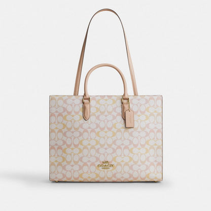Coach Maggie Tote Bag In Signature Canvas Im Chalk Pink