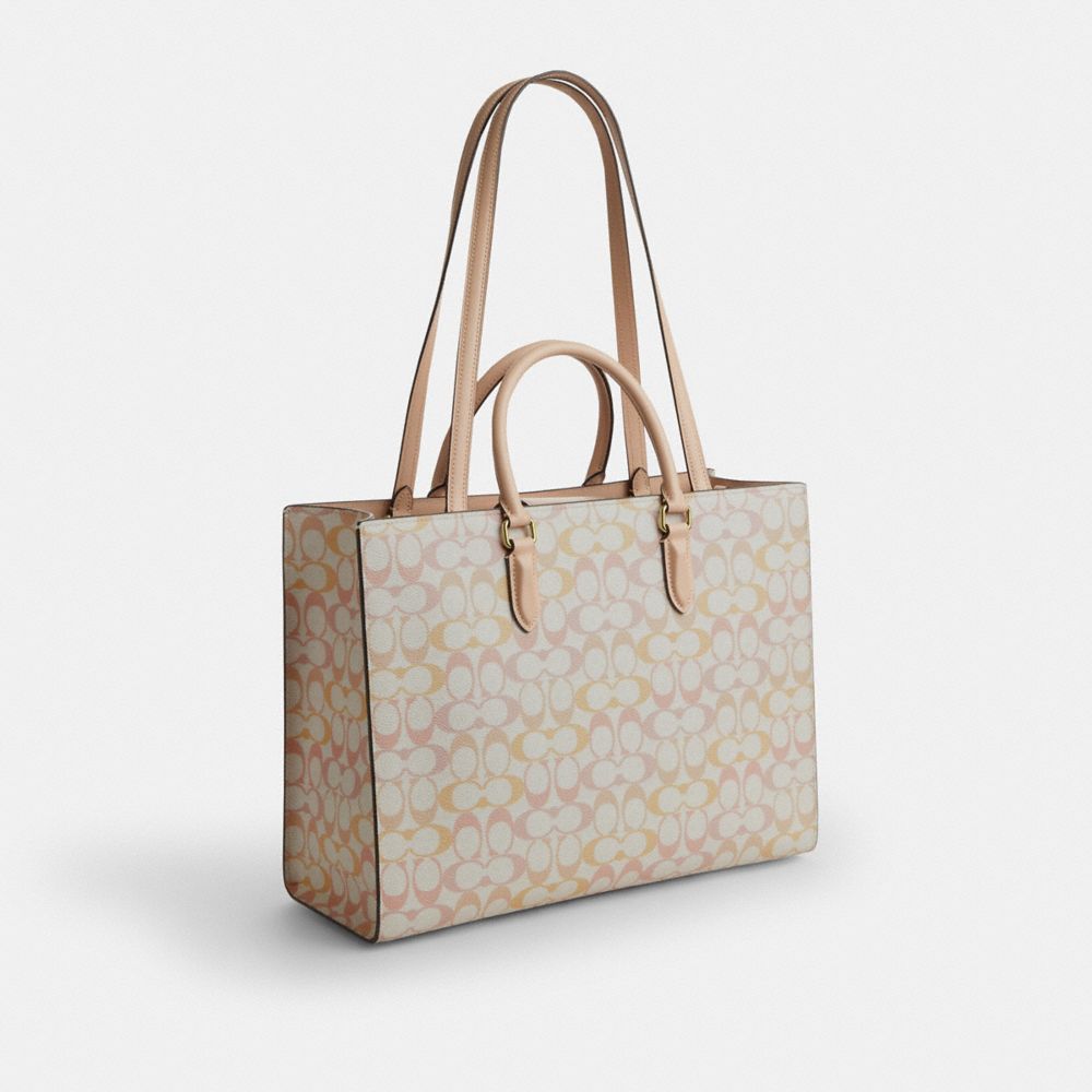 Coach Maggie Tote Bag In Signature Canvas Im Chalk Pink