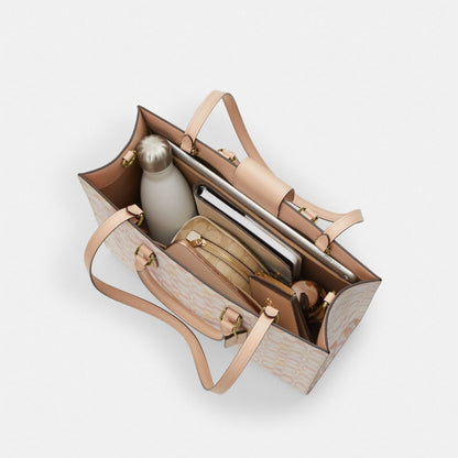 Coach Maggie Tote Bag In Signature Canvas Im Chalk Pink