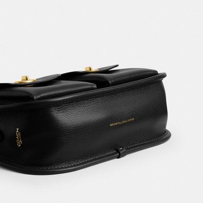 Coach Twin Turnlock Waverly Bag Brass Black