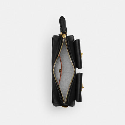 Coach Twin Turnlock Waverly Bag Brass Black