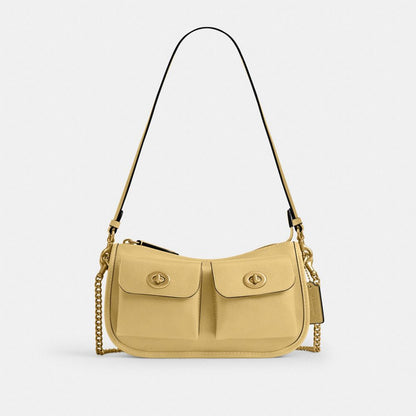 Coach Twin Turnlock Waverly Bag Brass Vanilla