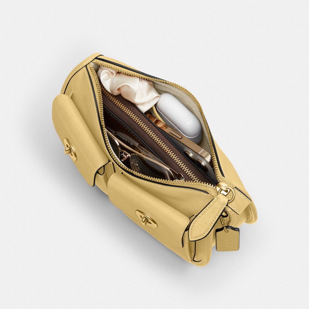 Coach Twin Turnlock Waverly Bag Brass Vanilla