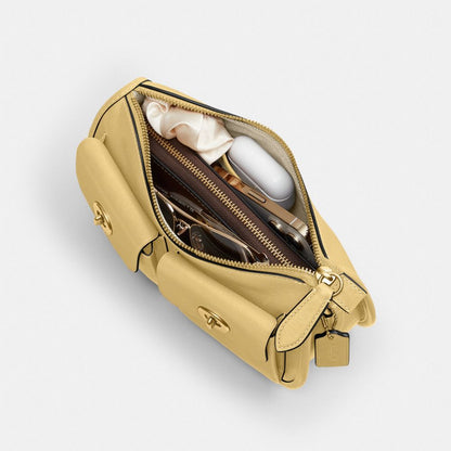 Coach Twin Turnlock Waverly Bag Brass Vanilla