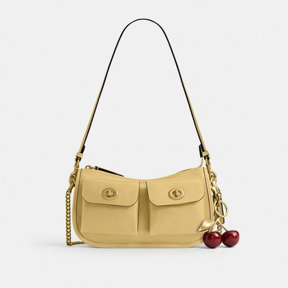 Coach Twin Turnlock Waverly Bag Brass Vanilla