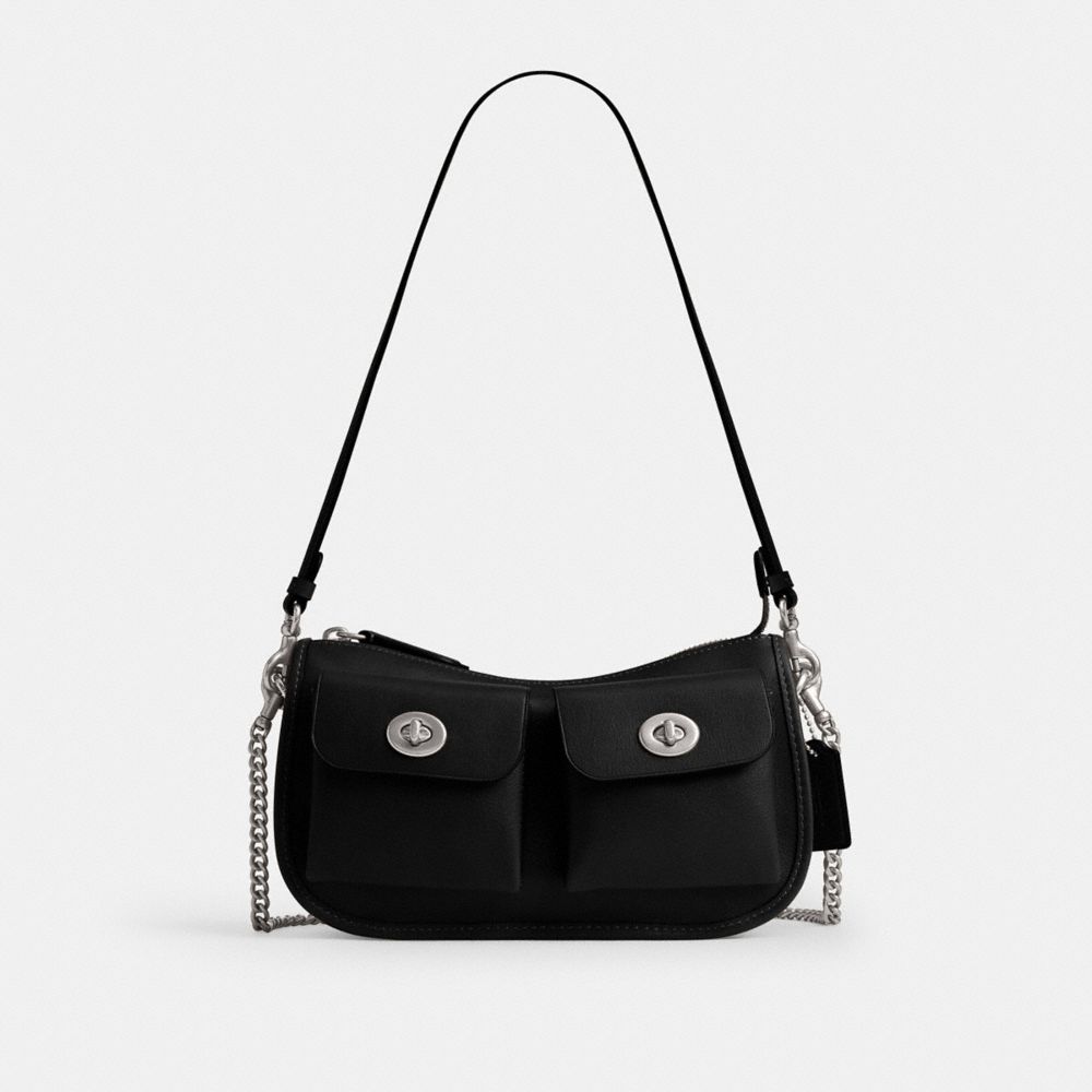 Coach Twin Turnlock Waverly Bag Silver/Black